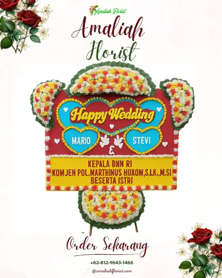 Papan Bunga Pernikahan Remen